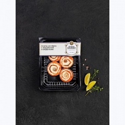 Рулеты Густо Гурме 300г Семга с моцареллой и креветками в/у