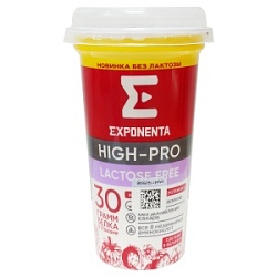 Напиток кисломолочный Экспонента 250г HIGH-PRO Клубника+Земляника безлактозный