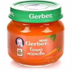 Пюре Гербер 125г Морковь ст/б