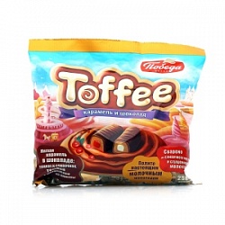 Карамель Победа 150г мягкая с мармеладом из клюквы темная и сливочная в шокол