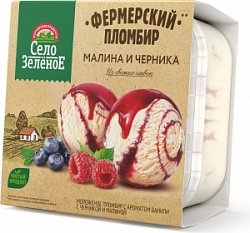 Мороженое Село Зеленое 200г Ваниль-Черника-Малина 15% контейнер