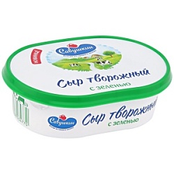 Сыр творожный Савушкин 150г с зеленью 60% ван