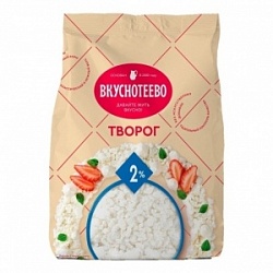 Творог Вкуснотеево 300г 2% стабилобэг