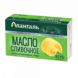 Масло Аланталь 180г сливочное Традиционное 82,5%