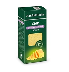 Сыр Аланталь 190г Безлактозный п/тв легкий 35% брус