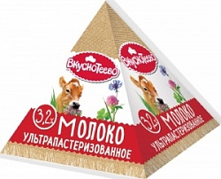 Молоко Вкуснотеево 0,2л ультрапаст. 3,2%