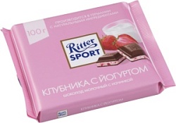 Шоколад Риттер Спорт 100г Клубника с йогуртом
