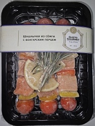 Шашлычки Густо Гурме 250г Из семги с болгарским перцем в/у